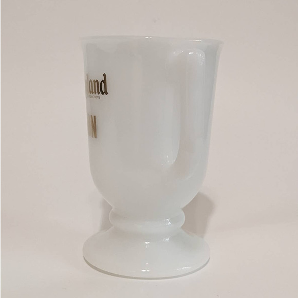 Vintage Disneyland Mug "JOHN" Gold Lettering Milk Glass Pedestal Mug Mid Century - Picture 4 of 10